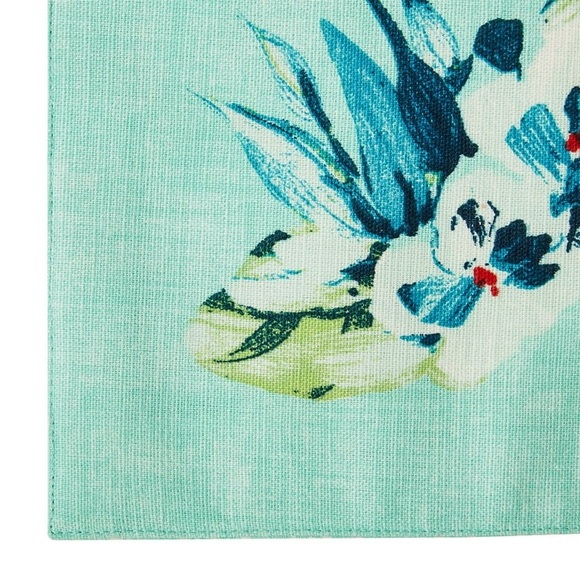 🌺 EUC The Pioneer Woman Sweet Romance Table Runner, Teal Blue, Red, 14"W x 90"L - Picture 7 of 8